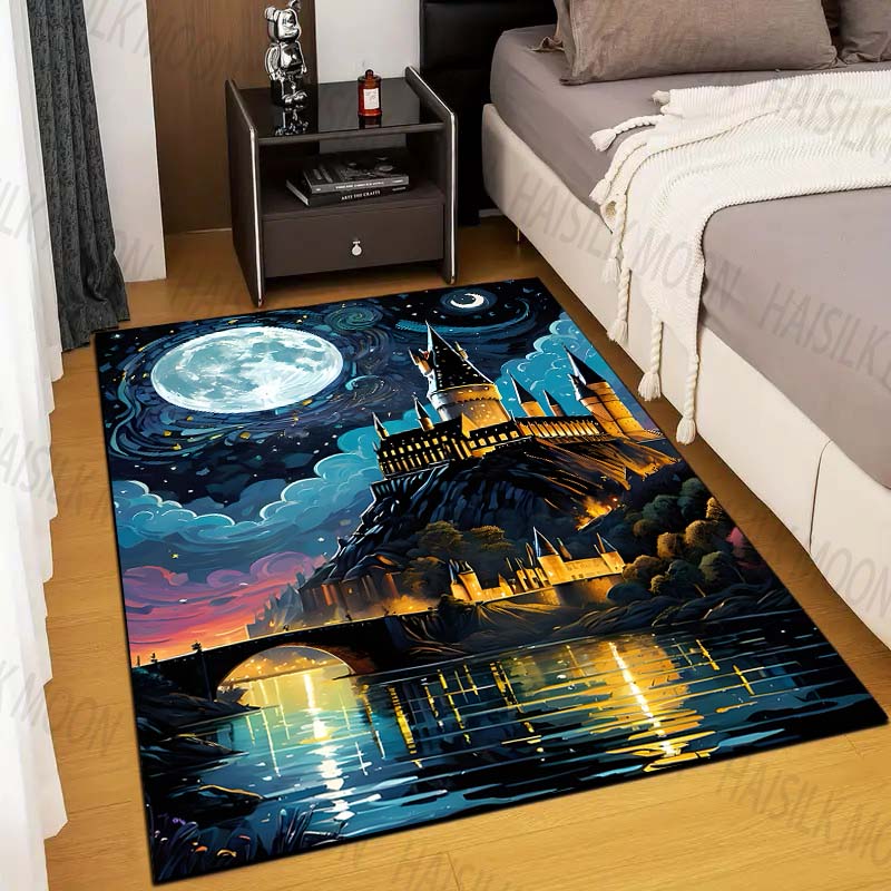 1PC Castle Magic School Print  - Home Textiles Rug 评论和价格