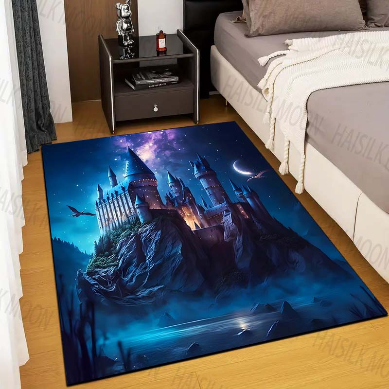 1PC Castle Magic School Print  - Home Textiles Rug 评论和价格