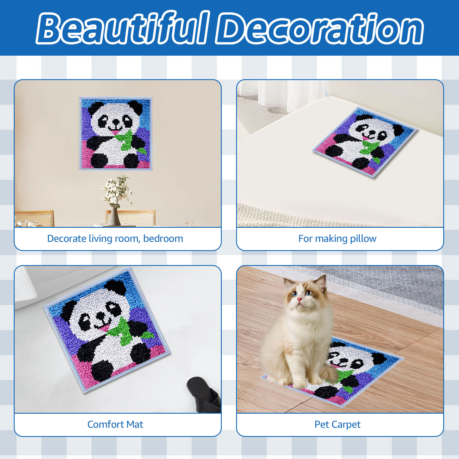 Latch Hook Kits for Adults Beg - Home Textiles Rug 评论和价格
