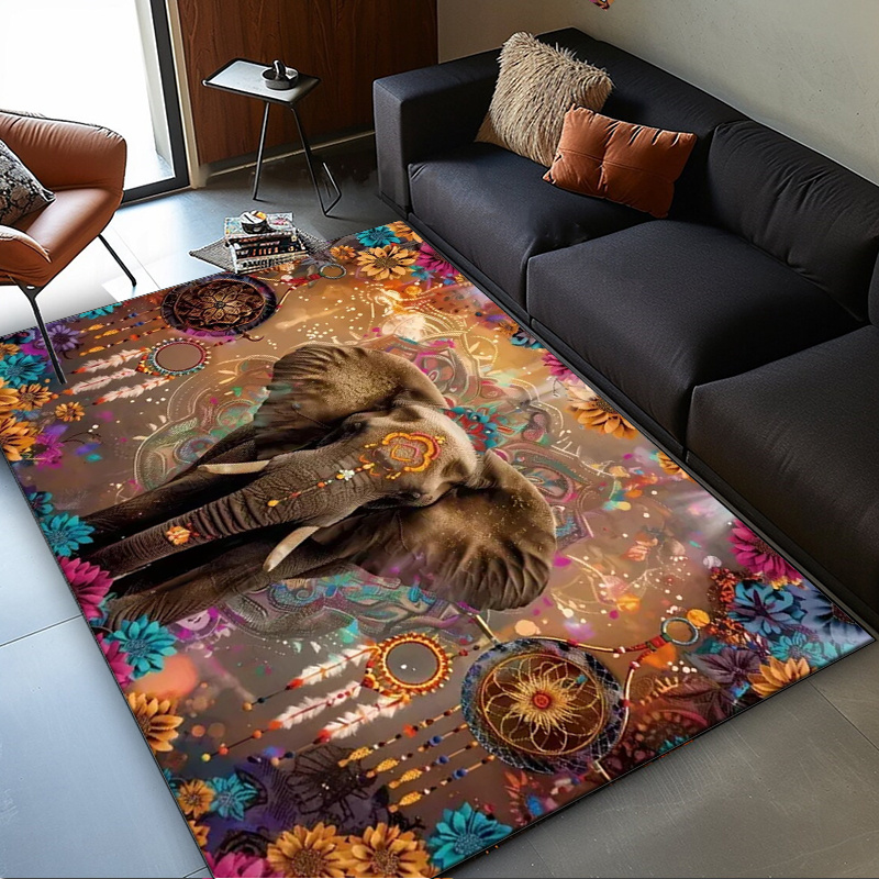 Elephant Mandala Rug: Ethnic F - Home Textiles Rug 评论和价格