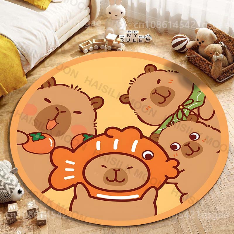 Cute Capybara Cartoon Printing - Home Textiles Rug 评论和价格
