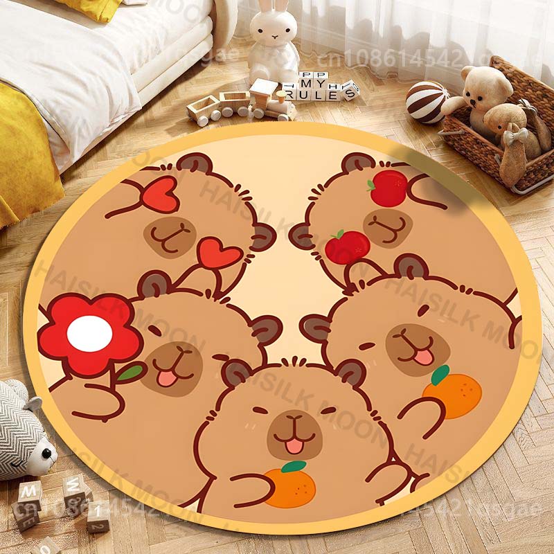 Cute Capybara Cartoon Printing - Home Textiles Rug 评论和价格