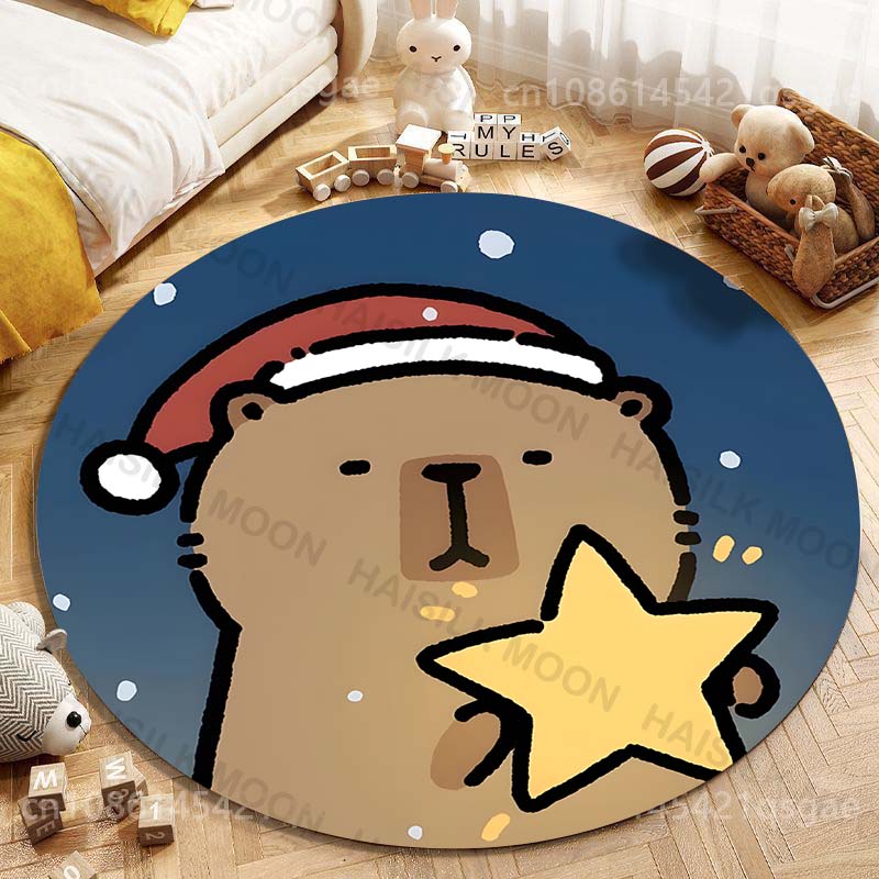 Cute Capybara Cartoon Printing - Home Textiles Rug 评论和价格